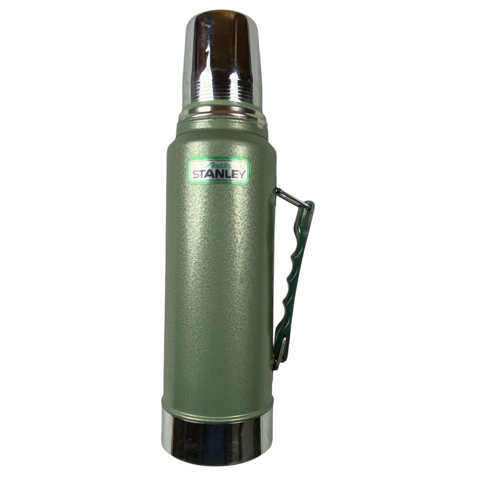 Vintage Stanley Aladdin A-944DH Thermos 1 Qt Green No.13 Dual Stopper USA - Picture 9 of 9